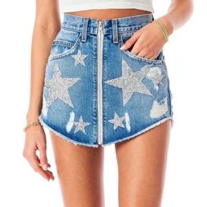 Carmar LF Star Sequined Jean Skirt